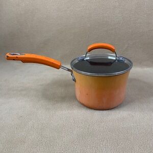 Rachael Ray 2 QT Covered Saucepan Orange Gradient Nonstick Kitchen Cookware GUC
